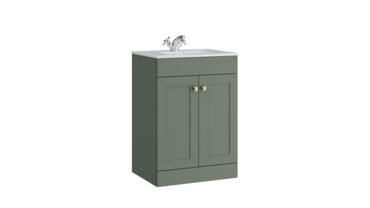Sanctuary 600mm 2 Door Floor Standing Unit Matt White