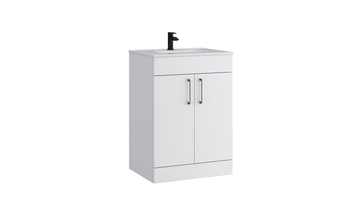 Dove 600mm 2 Door Floor Standing Unit Matt White