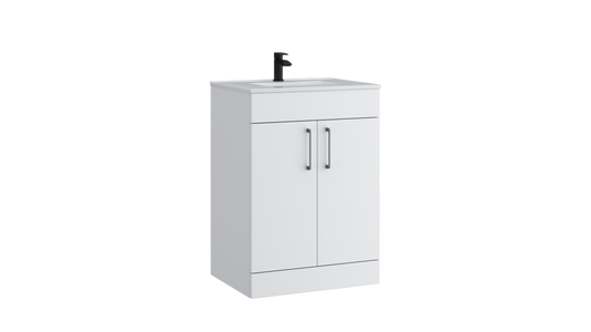 Dove 600mm 2 Door Floor Standing Unit Matt White