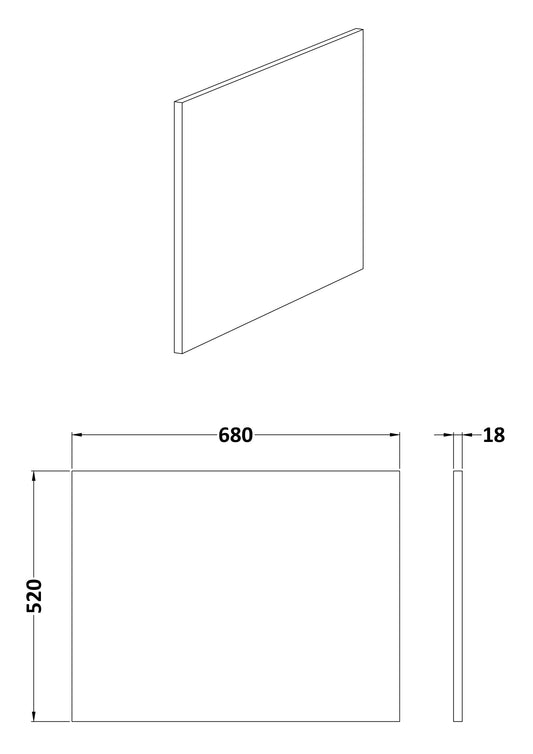Havana Square L Shape Shower Bath End Panel & Plinth, 700mm