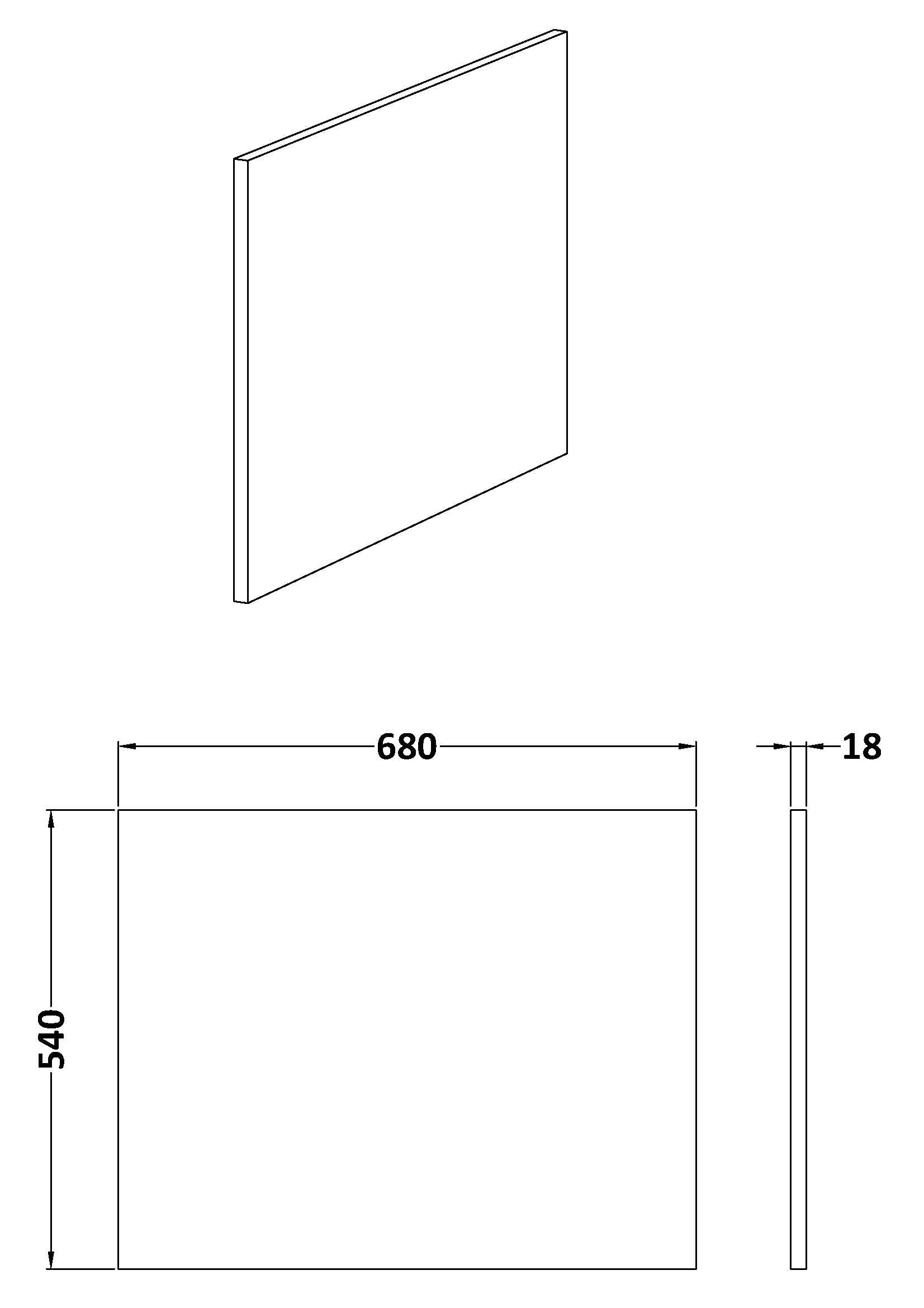 700mm L Shape Square Shower Bath End Panel