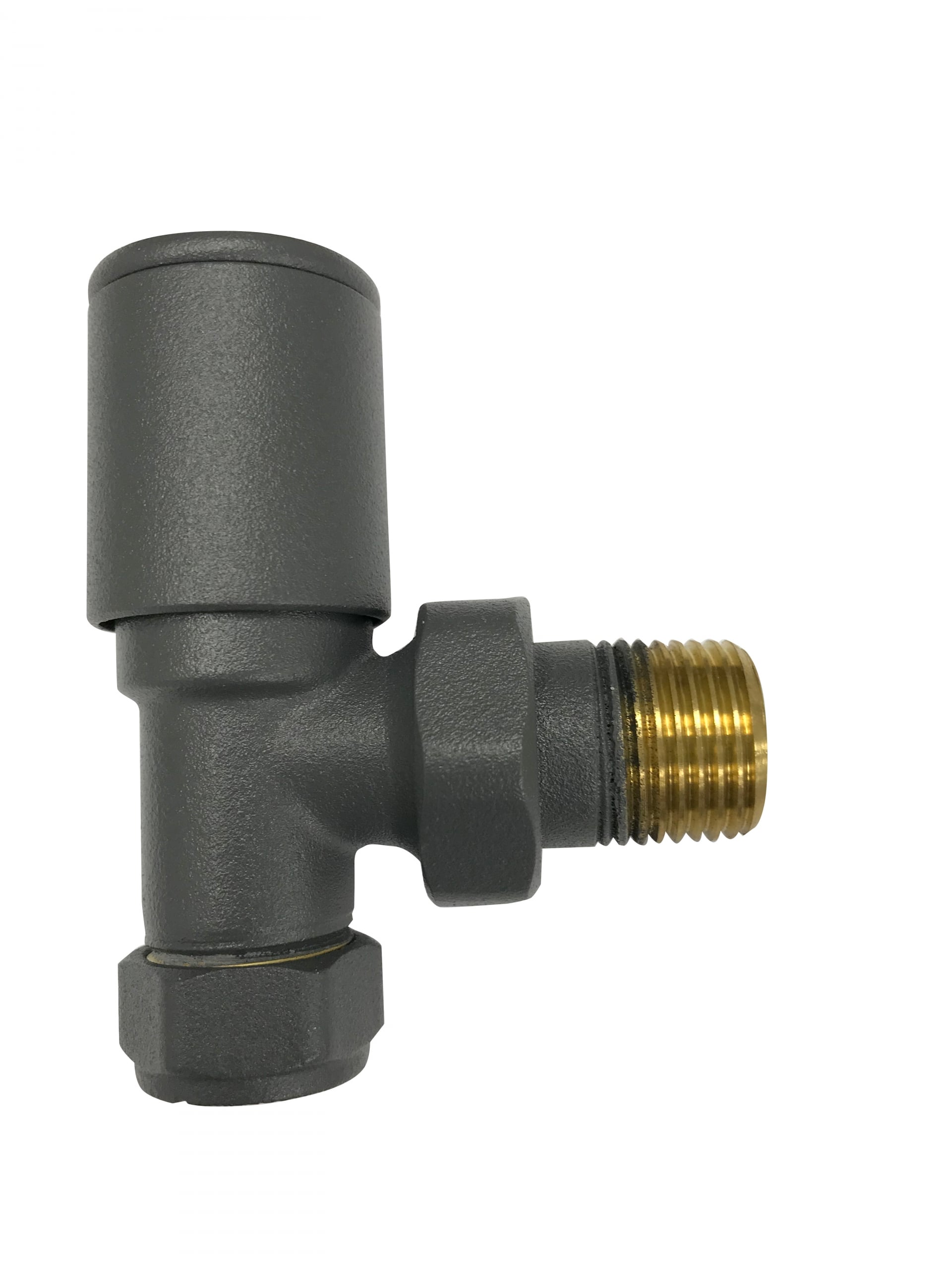 Anthracite Radiator Valve Straight 15mm (Pair)