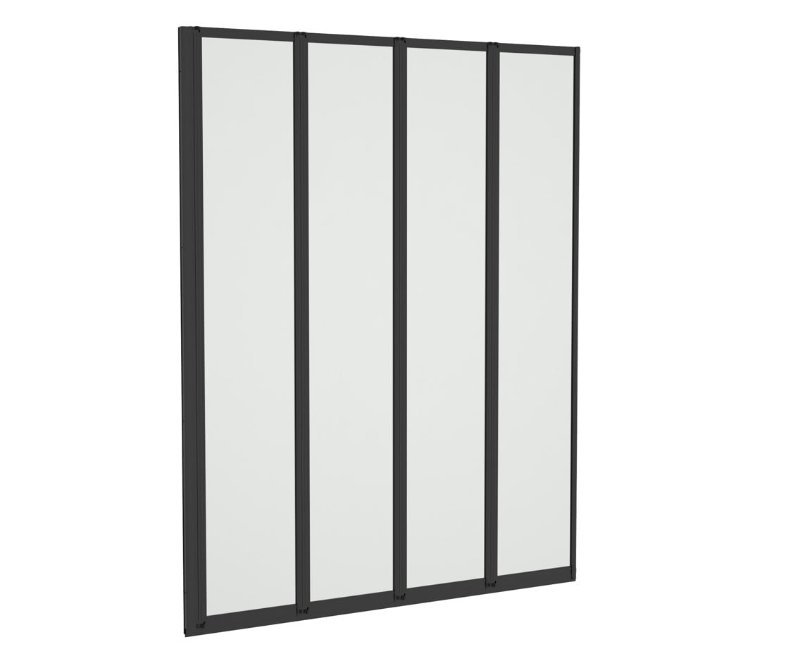 Aqualux 4 Fold Bath Screen Black
