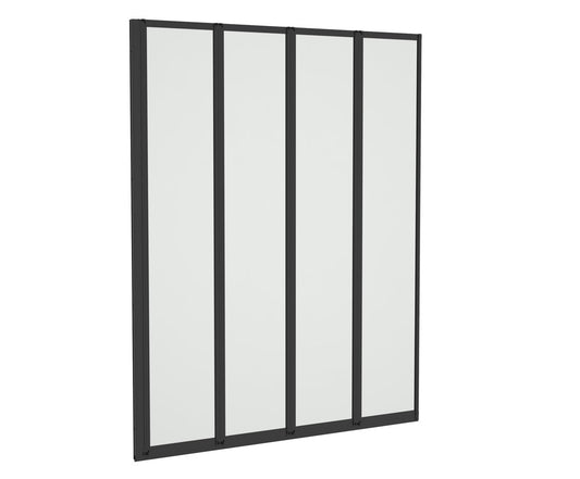 Aqualux 4 Fold Bath Screen Black