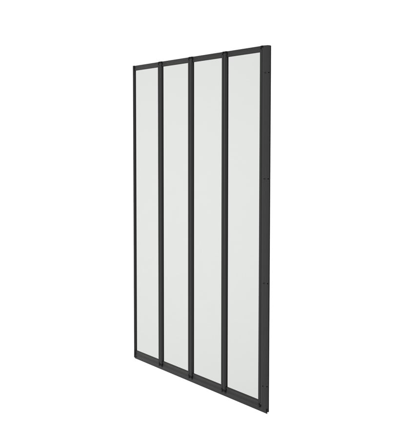 Aqualux 4 Fold Bath Screen Black