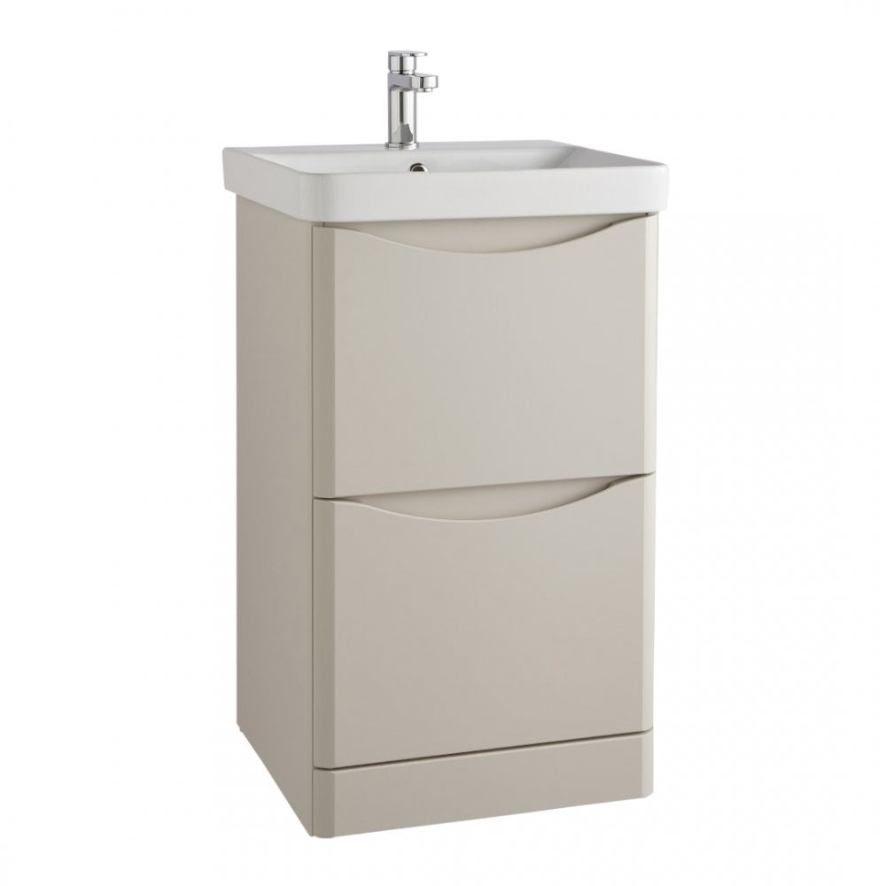 Arc 500x460mm Floor Standing 2 Drawer Unit Matt Cashmere