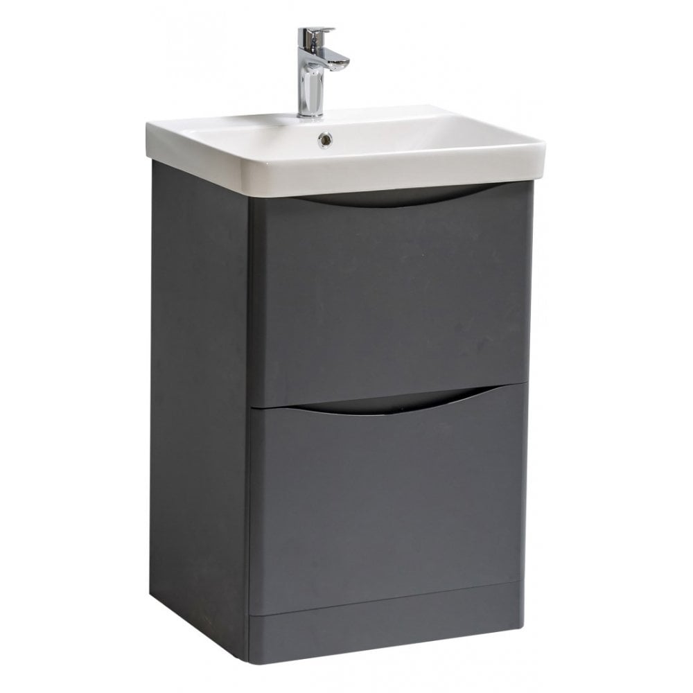 Arc 500x460mm Floor Standing 2 Drawer Unit Matt Graphite