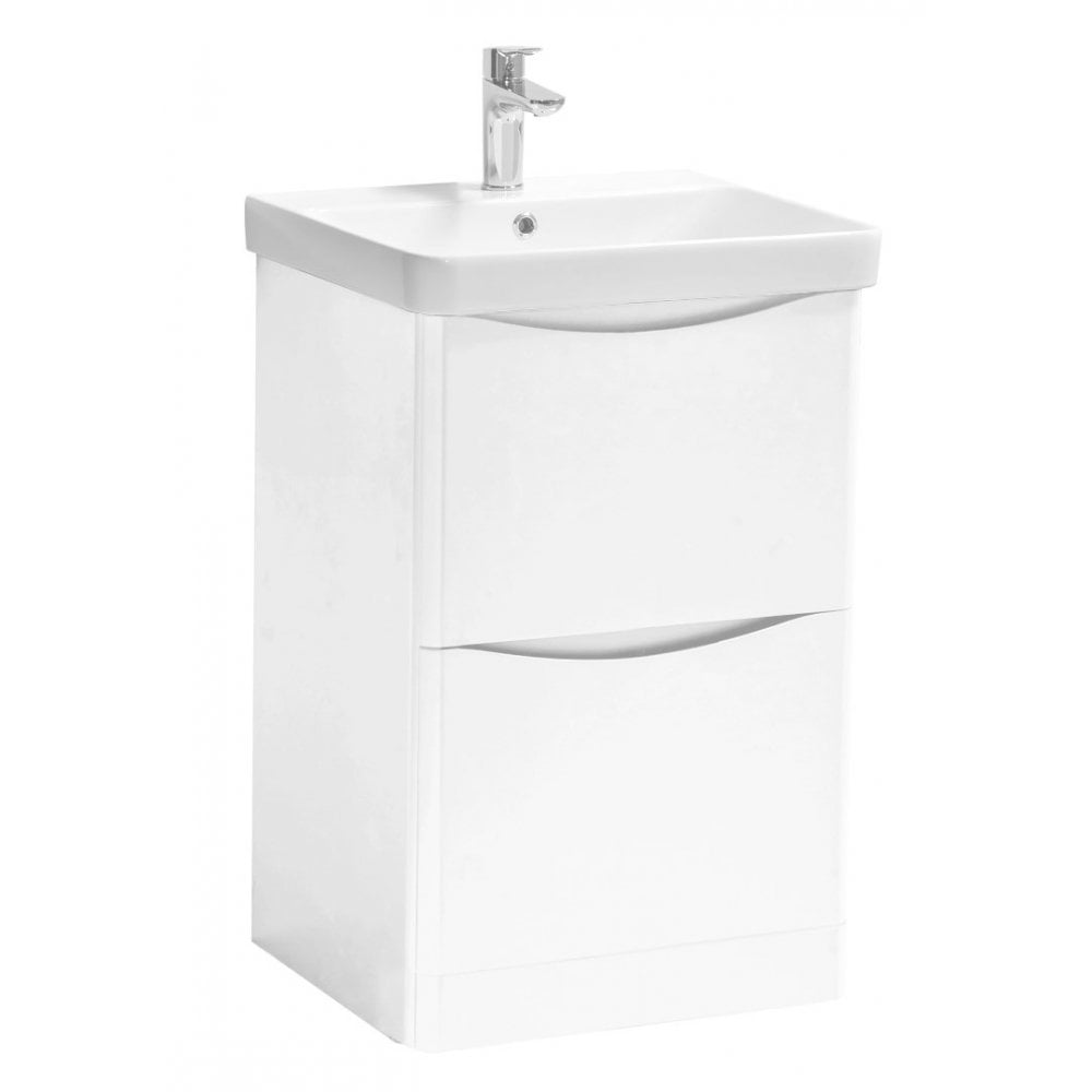 Arc 500x460mm Floor Standing 2 Drawer Unit White