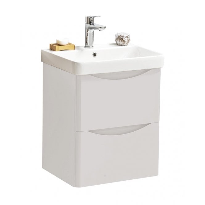 Arc 500x460mm Wall Mounted 2 Drawer Unit Matt Cashmere