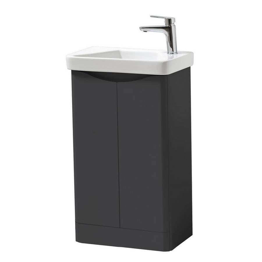 Arc 500x290mm Floor Standing Cloak Unit Matt Graphite