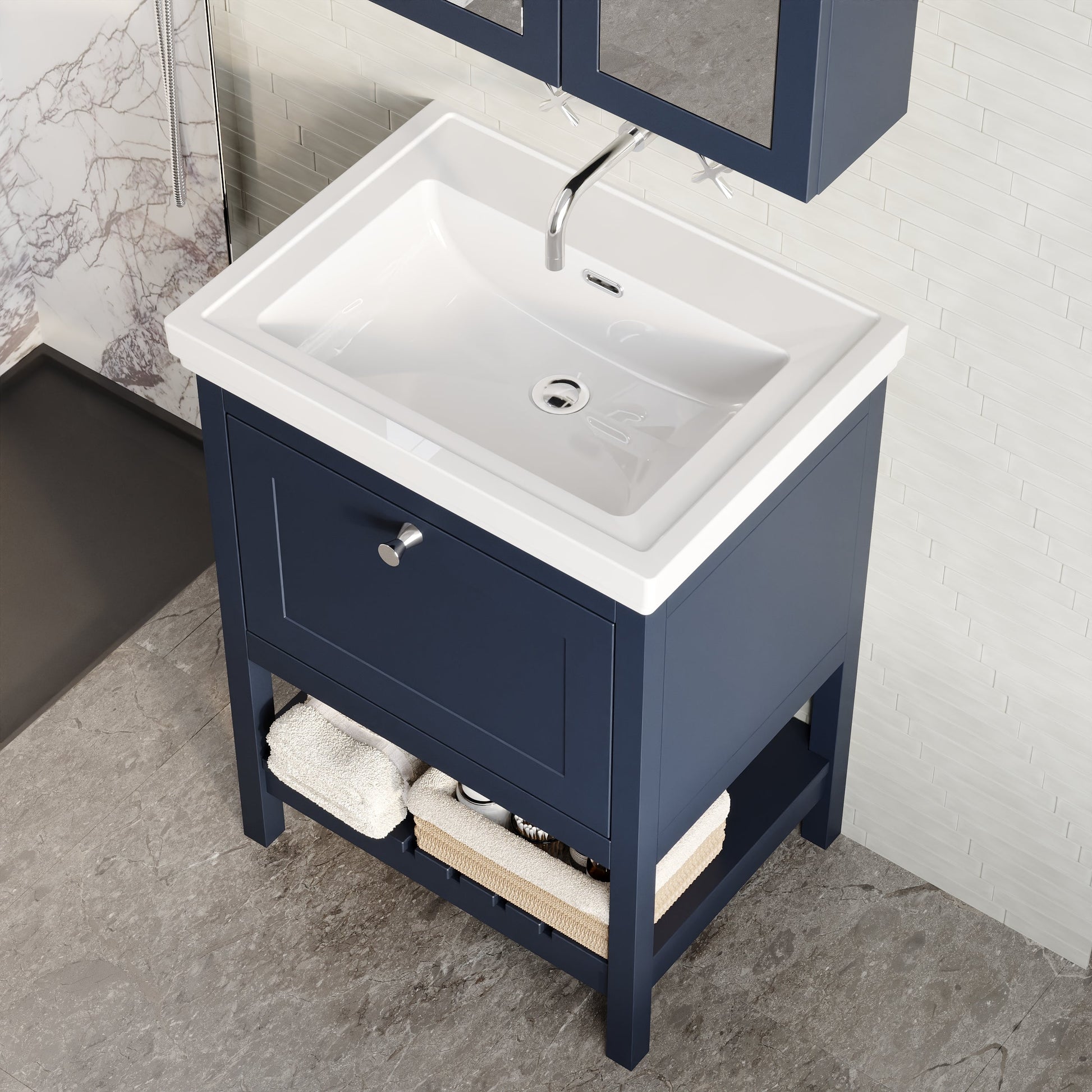 Hudson Reed Bexley 600mm Floor Standing 1 Drawer Vanity & Basin