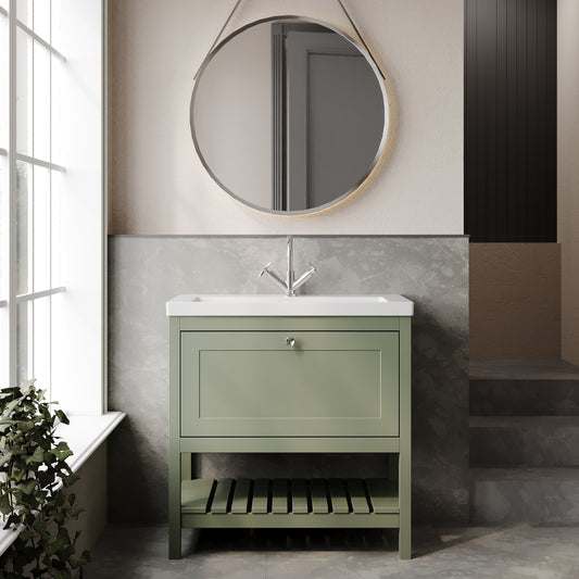 Hudson Reed Bexley 800mm Floor Standing Vanity Unit With 1 Tap Hole Basin