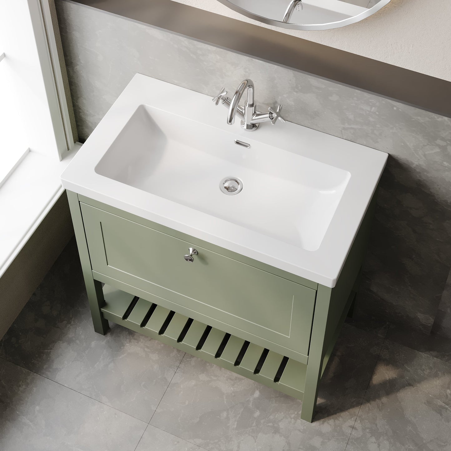 Hudson Reed Bexley 800mm Floor Standing Vanity Unit With 1 Tap Hole Basin