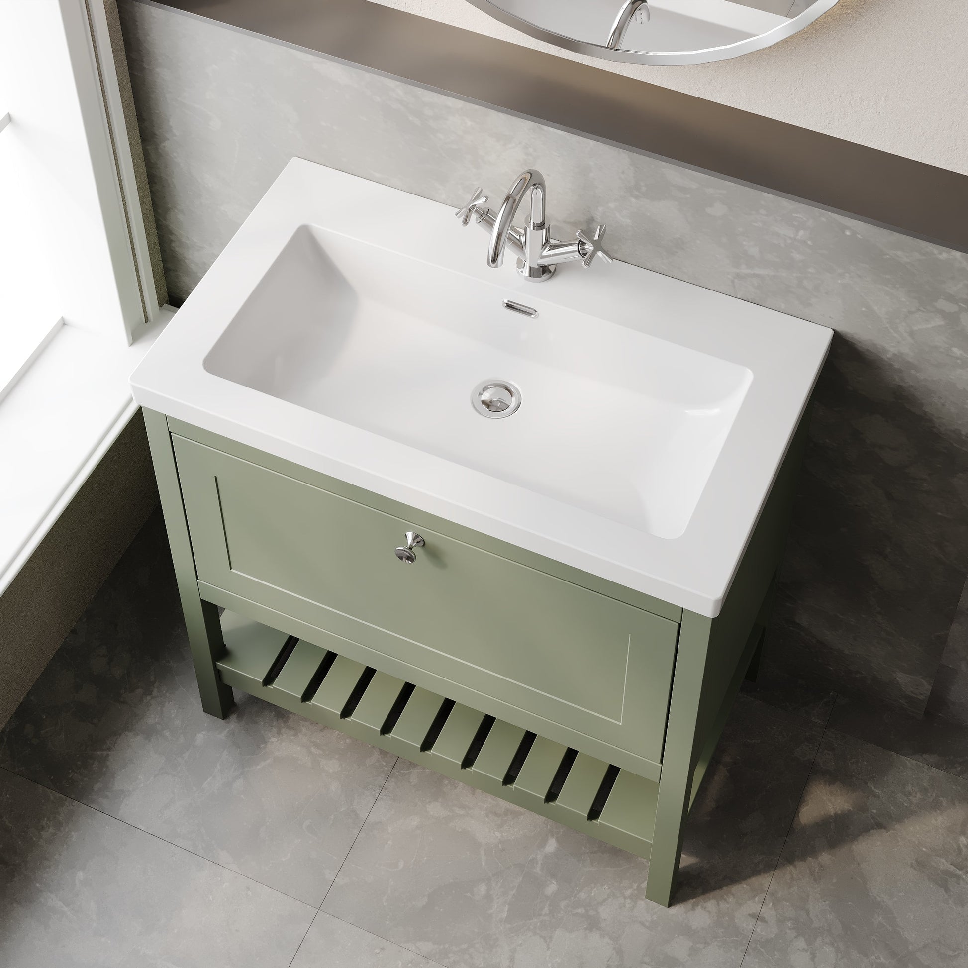 Hudson Reed Bexley 800mm Floor Standing Vanity Unit With 1 Tap Hole Basin