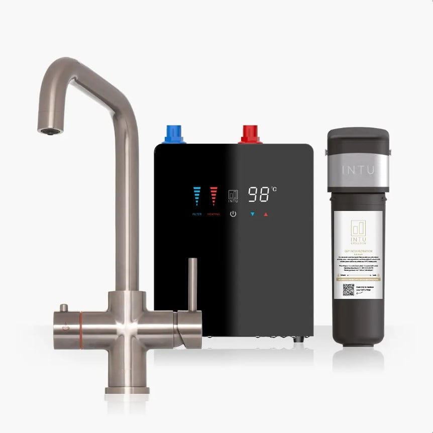 Brewmaster Brushed Nickel 4-1 square tap with digital tank - 4 Litre tank