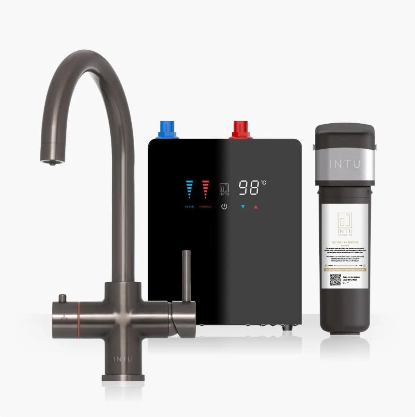 Brewmaster Gunmetal 4-1 swan tap with digital tank - 4 Litre tank