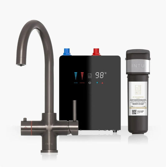 Brewmaster Gunmetal 4-1 swan tap with digital tank - 4 Litre tank