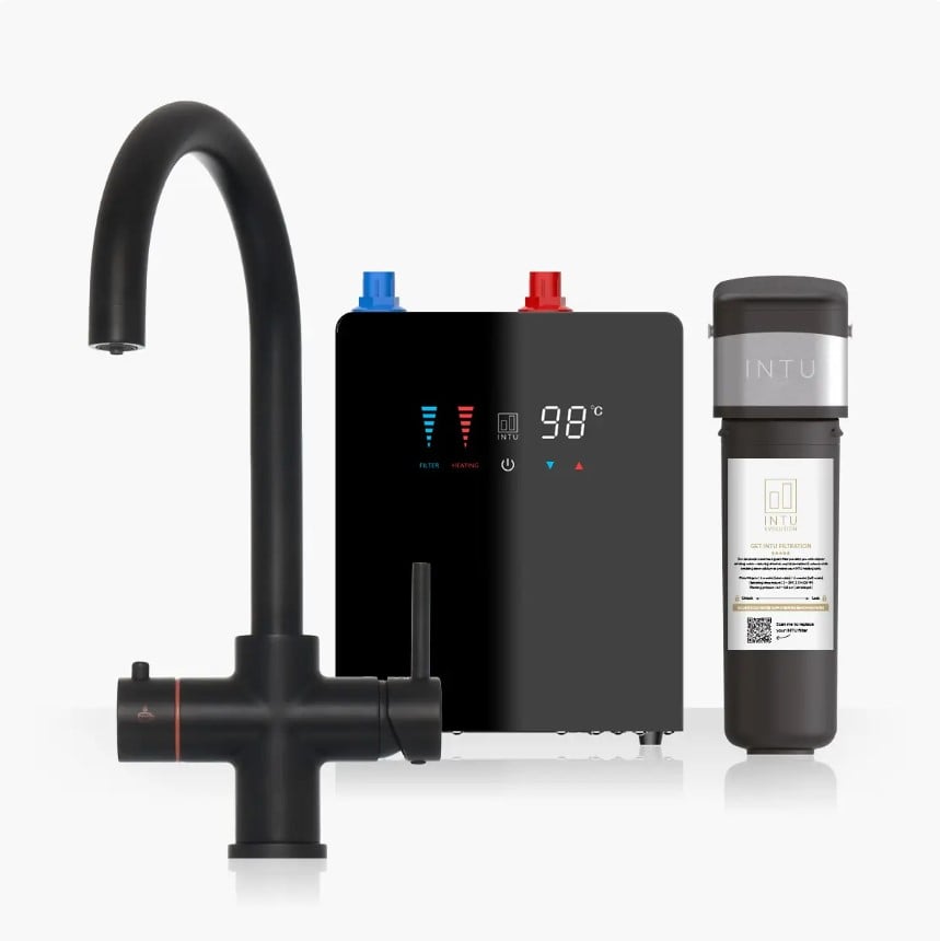 Brewmaster Matt Black 4-1 swan tap with digital tank - 4 Litre tank