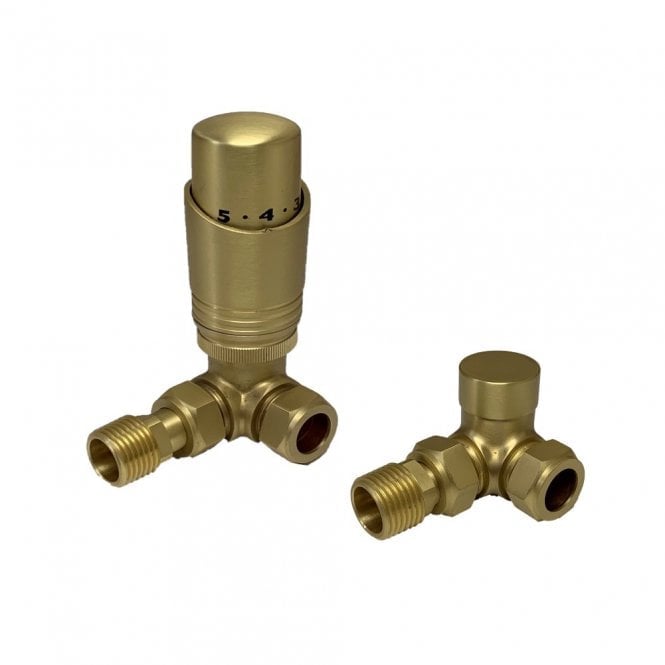 Design Twin Pack TRV Brushed Brass Corner