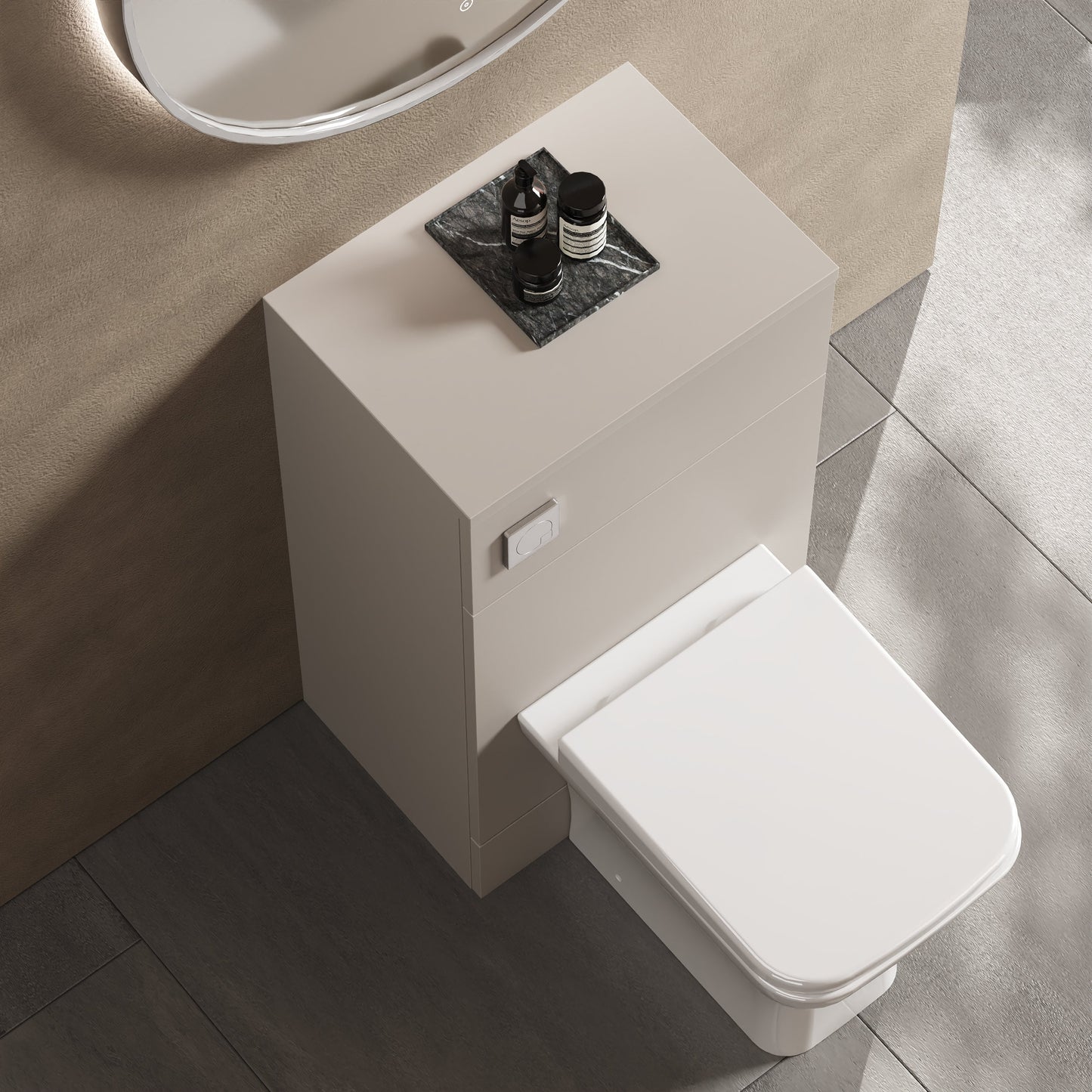 Hudson Reed Fusion 500mm x 255mm Deep Pebble Grey Toilet Unit