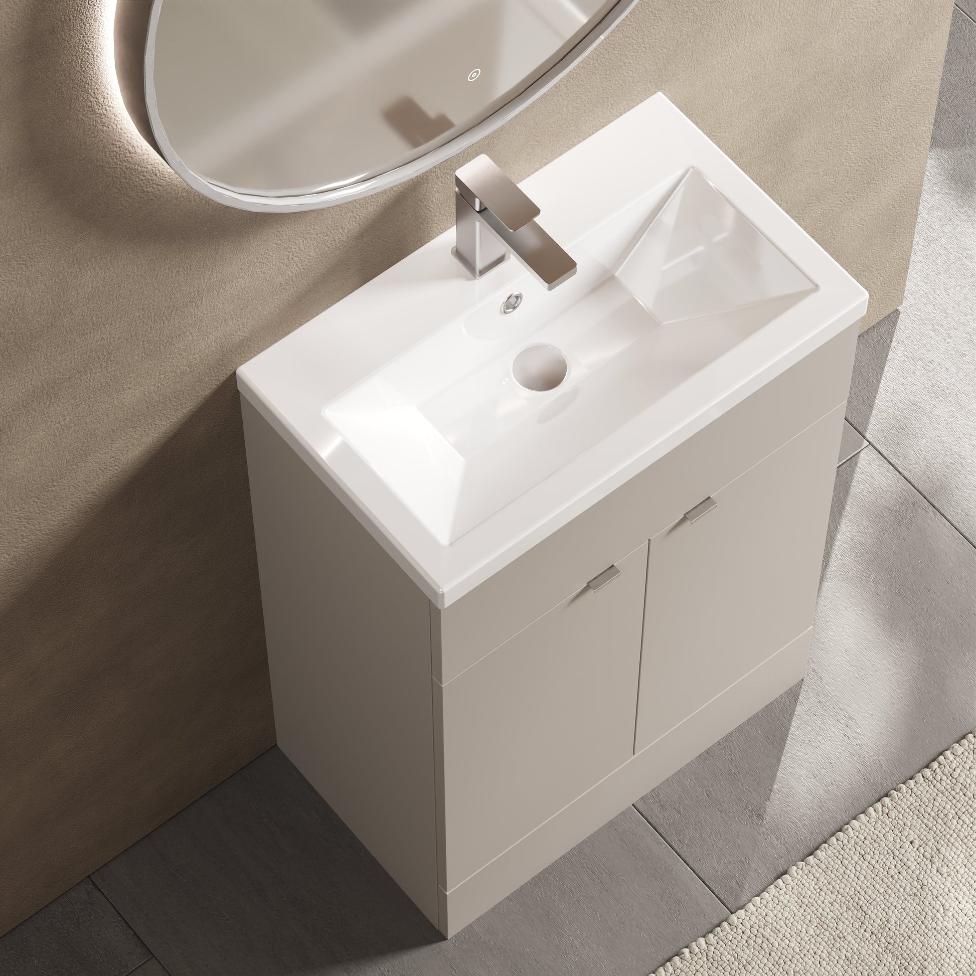 Hudson Reed Fusion 600mm Pebble Grey Vanity Unit & Basin