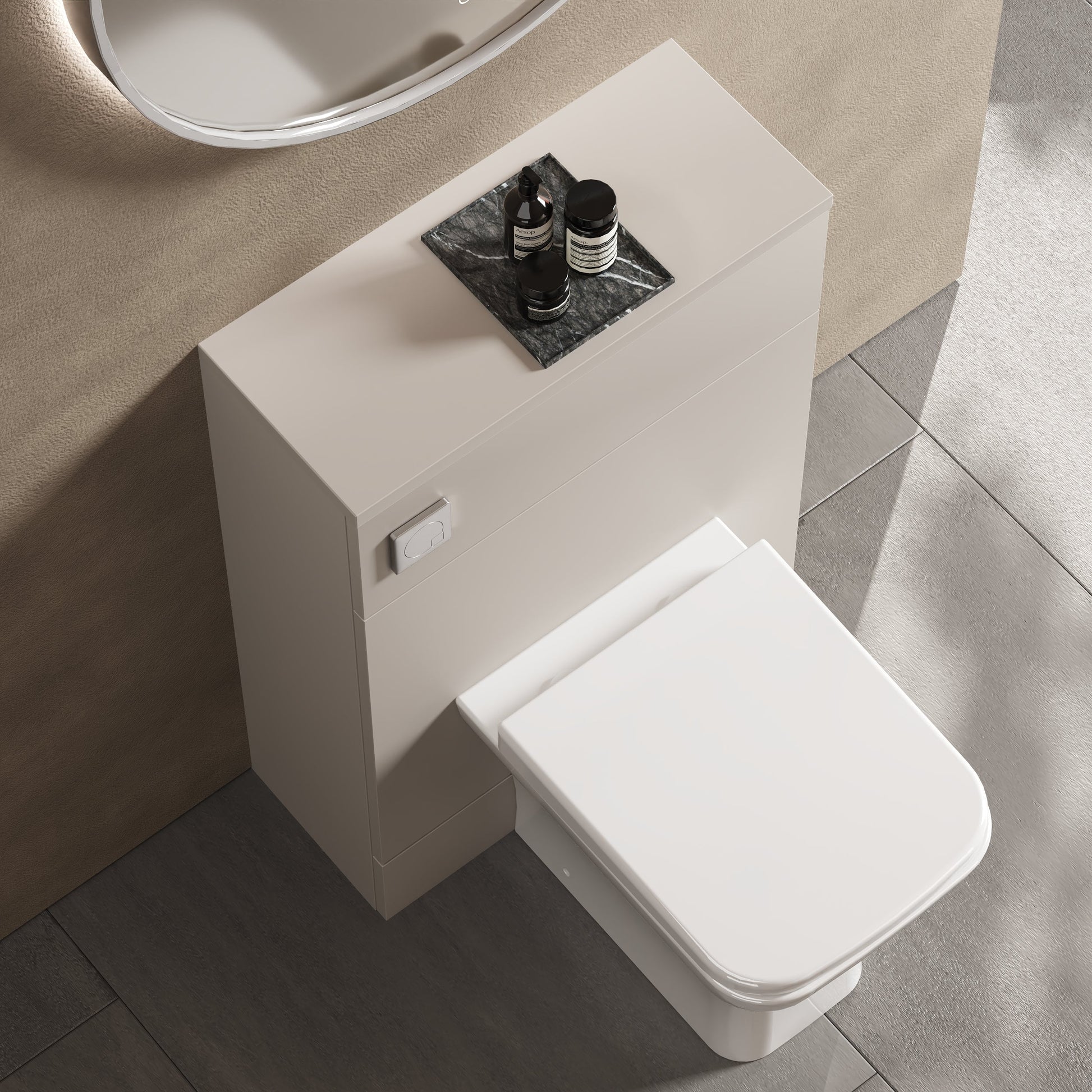 Hudson Reed Fusion 600mm 255mm Deep Pebble Grey Toilet Unit