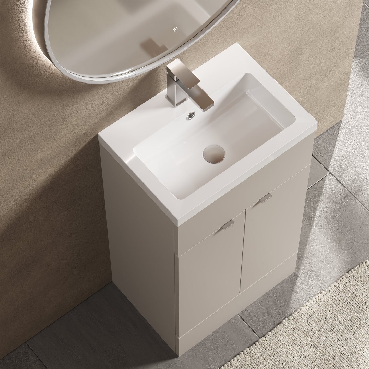 Hudson Reed Fusion 500mm Pebble Grey Vanity Unit & Basin Ready Built
