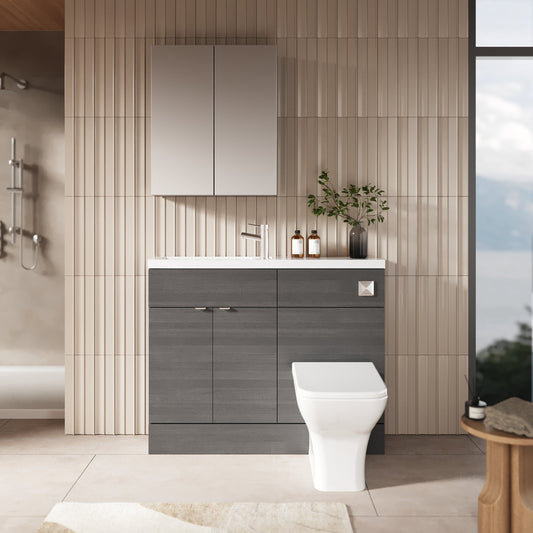 Hudson Reed Fusion 1100mm Compact Floor Standing 2 Door Vanity Basin & Toilet Combination