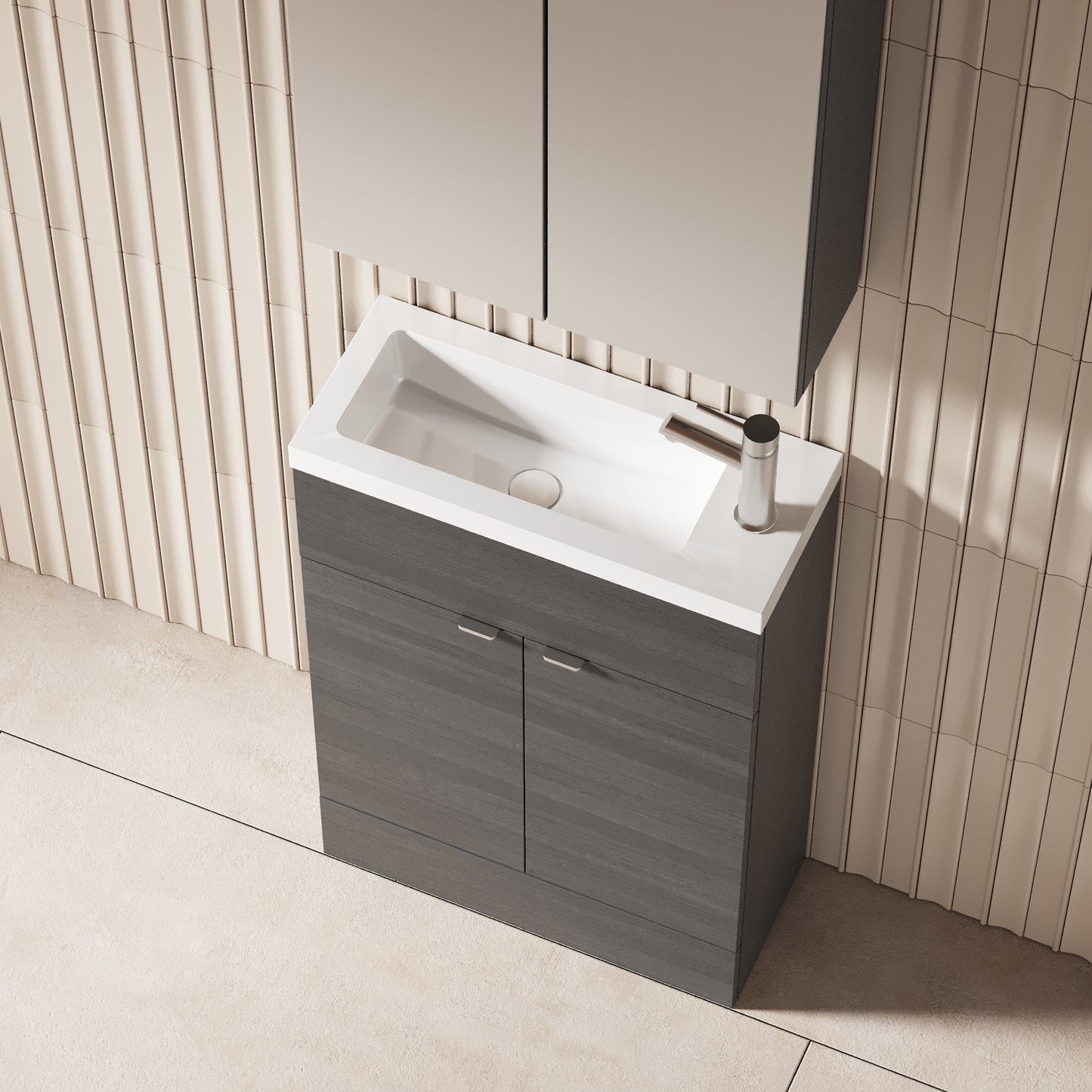 Hudson Reed Fusion 600mm Floor Standing 2 Door Vanity Unit With Basin