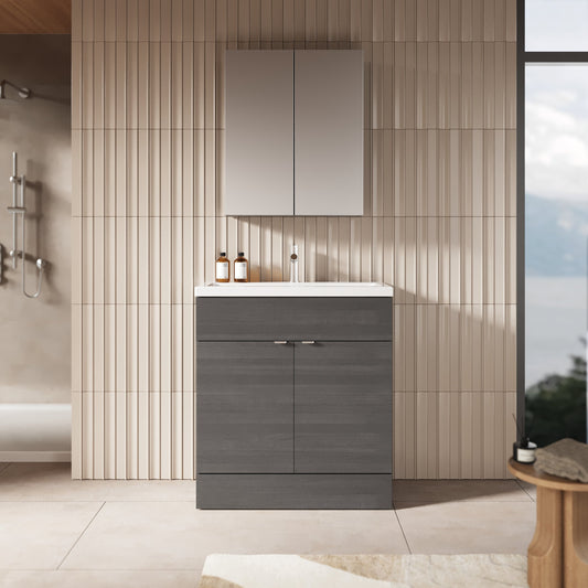 Hudson Reed Fusion 800mm Floor Standing 2 Door Vanity Unit & Ceramic Basin