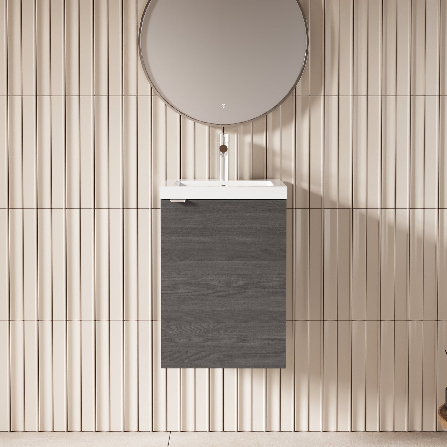 Hudson Reed Fusion 400mm Wall Hung 1 Door Vanity Unit & Basin With Soft Close Door