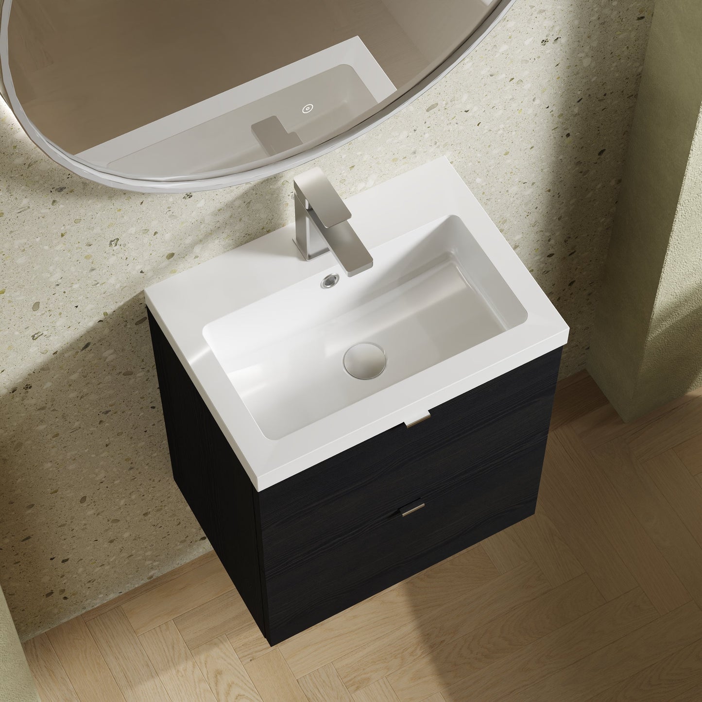 Hudson Reed Fusion 505mm Wall Hung 2 Drawer Vanity Unit & Basin