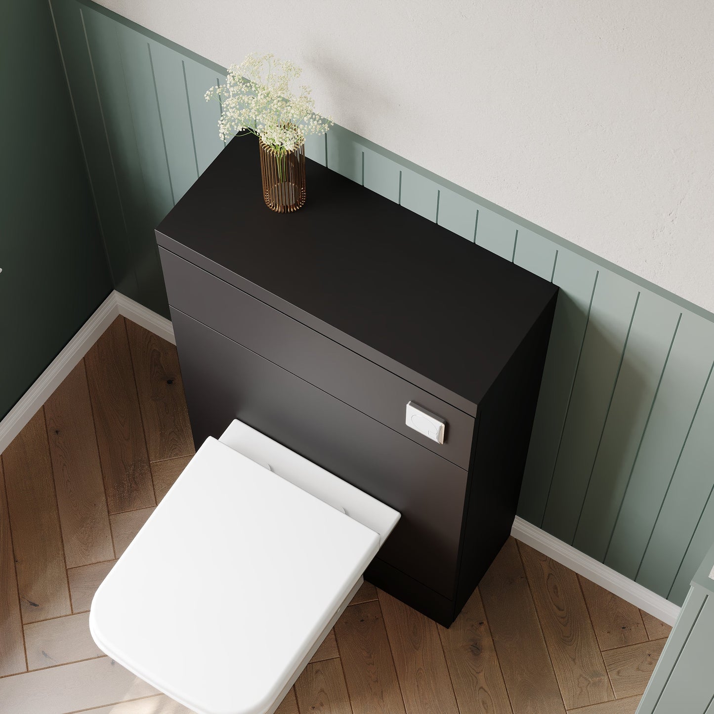 Hudson Reed Fusion Compact 600mm Gloss Grey Floor Standing Toilet Unit with Coordinating Top