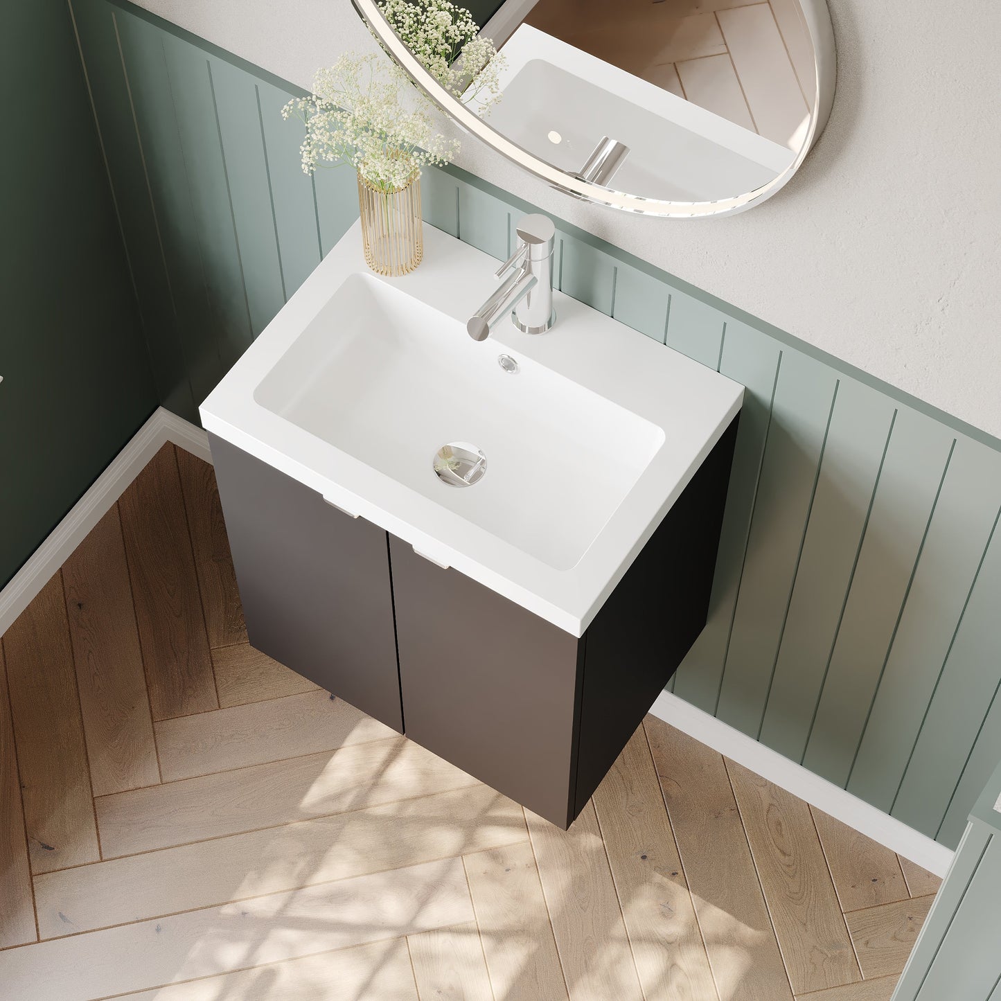Hudson Reed Fusion 500mm Wall Hung 2 Door Vanity Unit & Basin