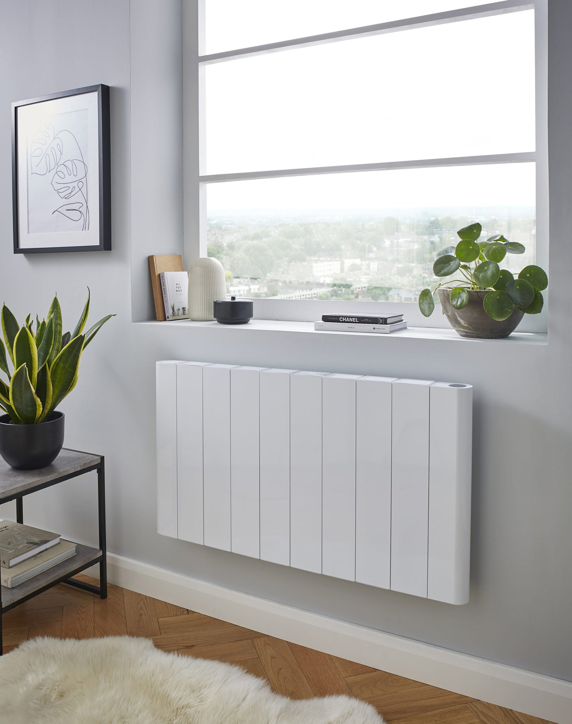 Capri Electric Aluminium Panel Heater 2000W Horizontal 500 x 907mm - White