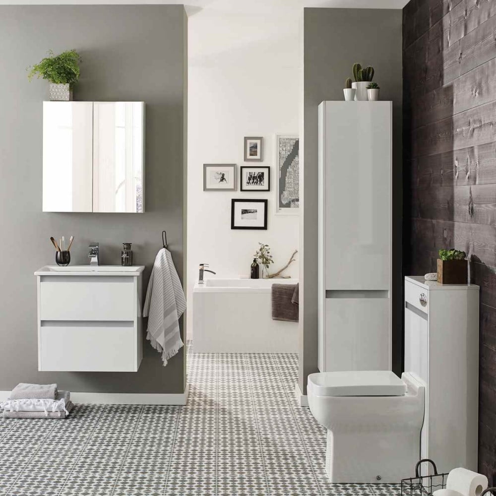 City 600x460mm Wall Mounted Unit White