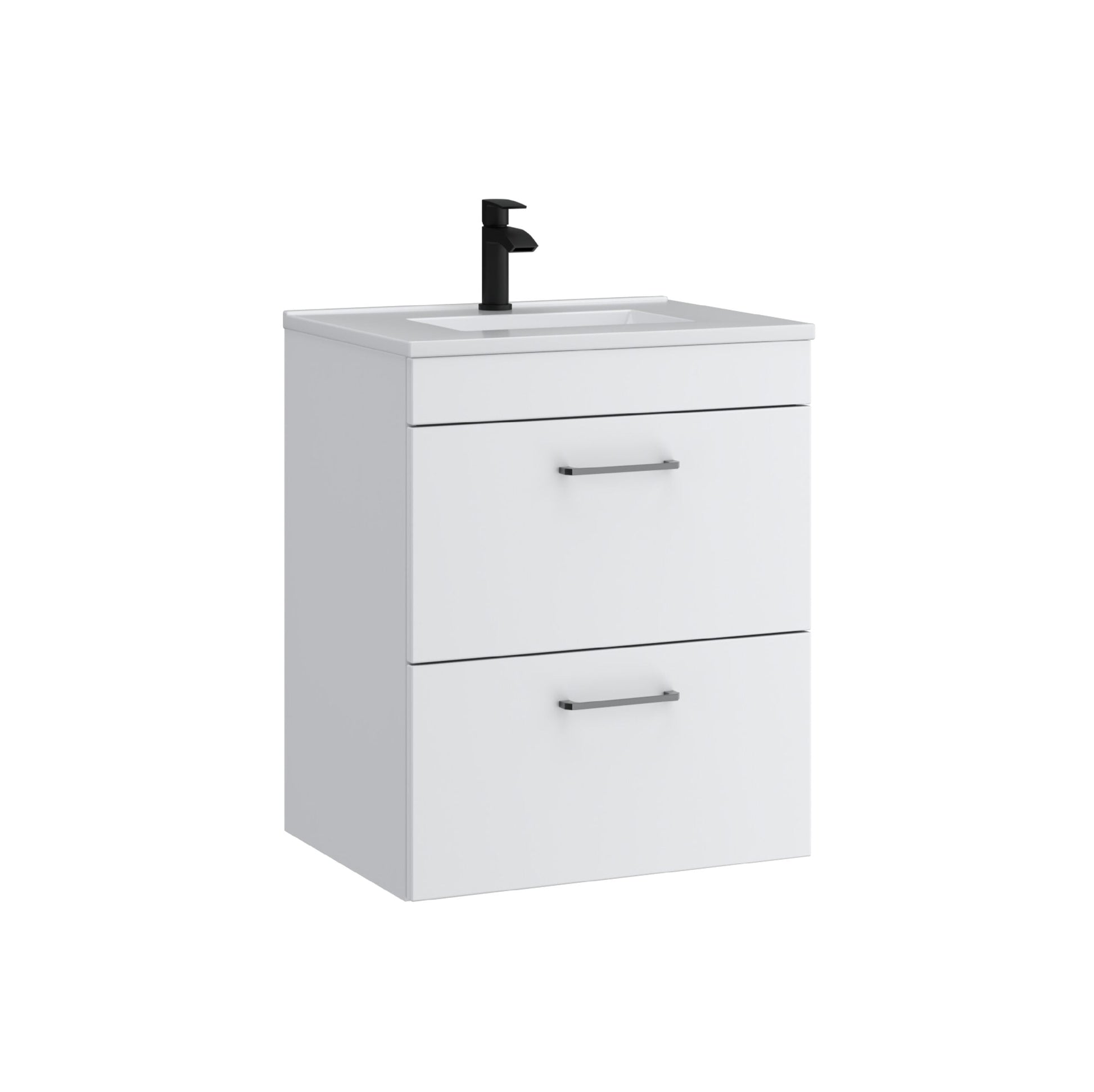 Dove 600mm 2 Drawer Wall Mounted Unit Matt White