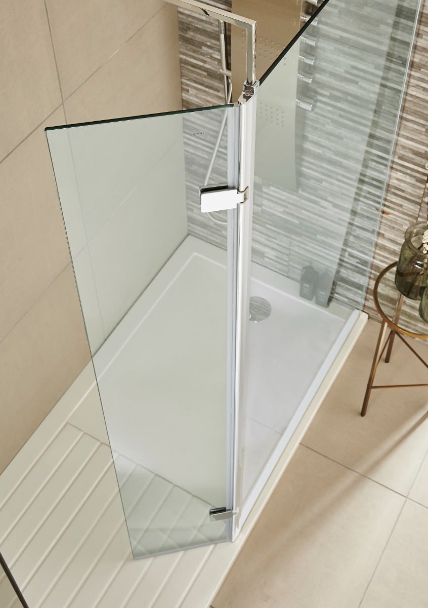 KV8 Hinged Wetroom Return Panel Chrome