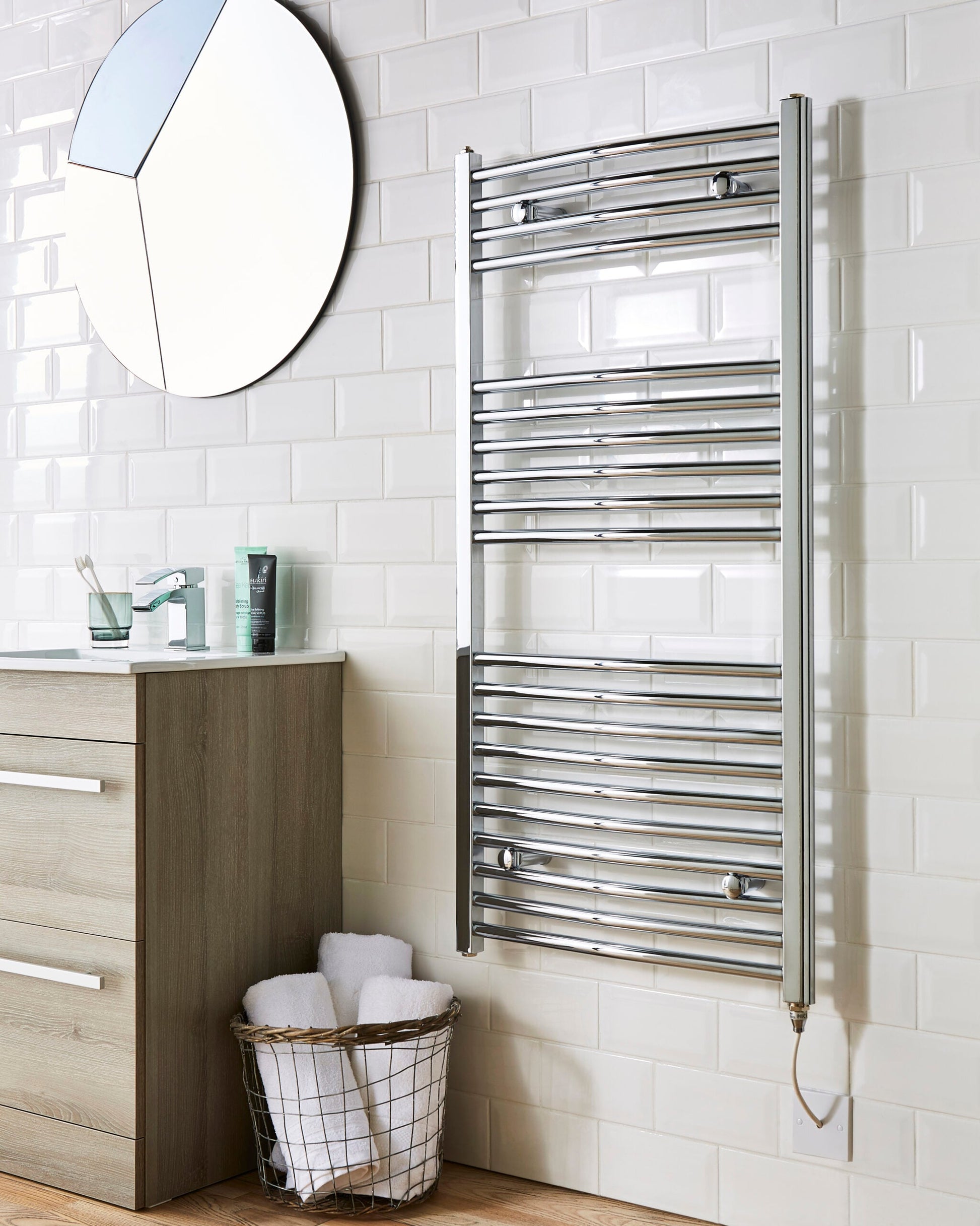 Electric Straight Towel Rail 500 x 1200mm 300W