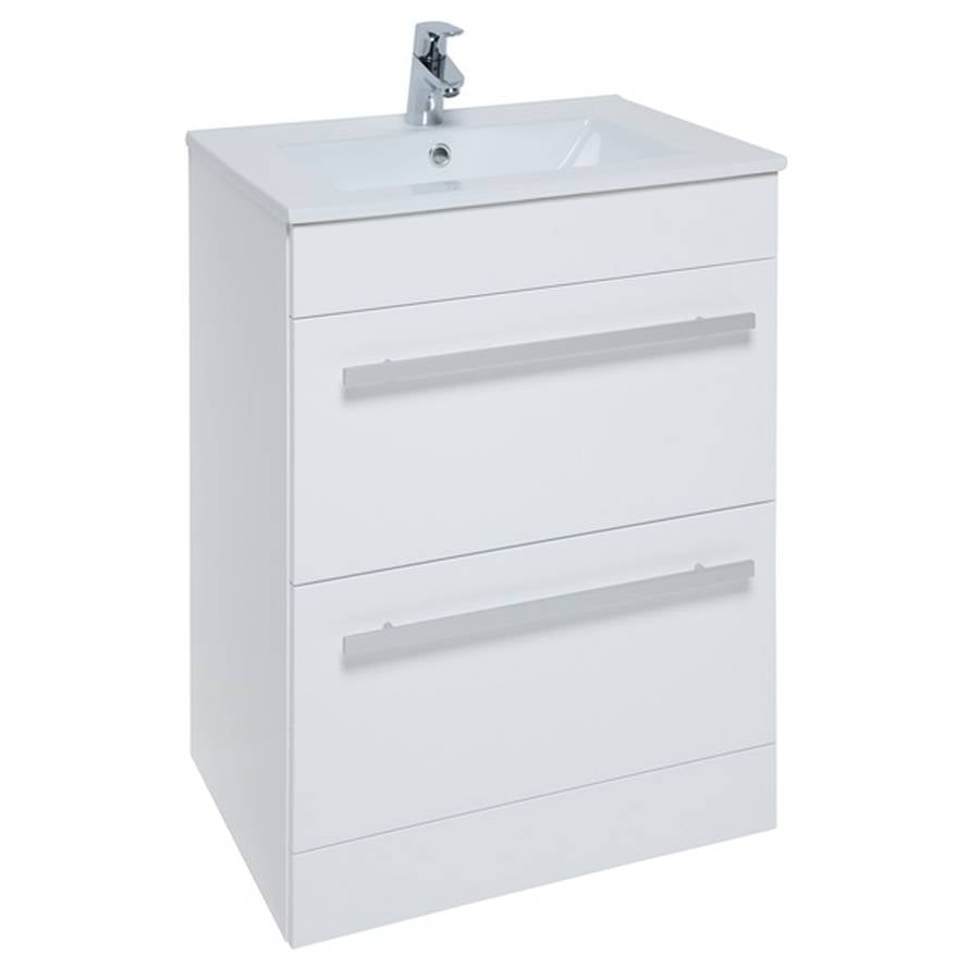 Purity/Matrix 600mm 2 Drawer Floor Standing Unit White