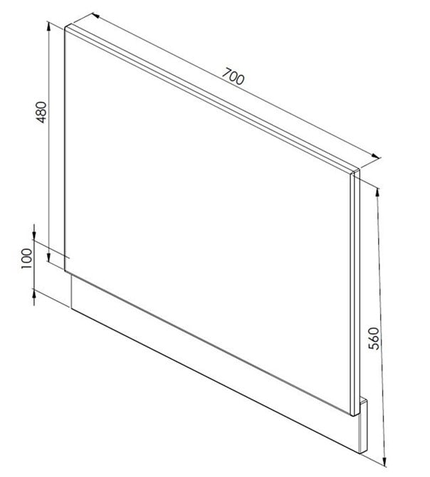 700mm 2 Piece Mouldwood End Panel White
