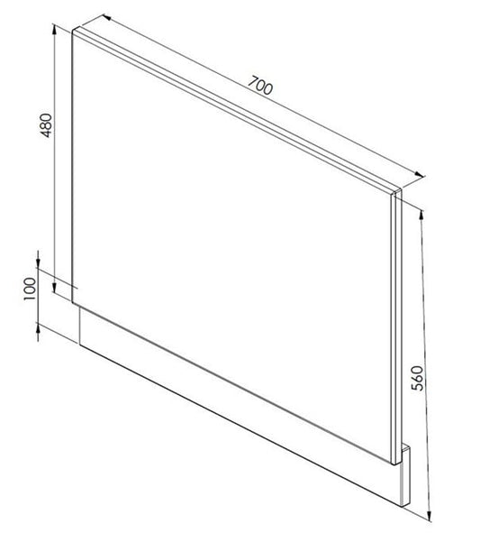 700mm 2 Piece Mouldwood End Panel White
