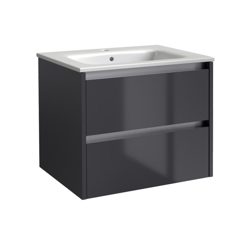 City 600x460mm Wall Mounted Unit Storm Grey Gloss