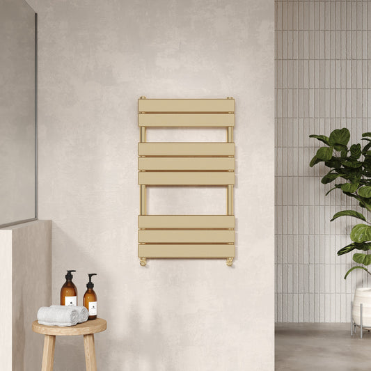 Piazza Square Towel Radiator with Flat Panels 840mm x 500mm