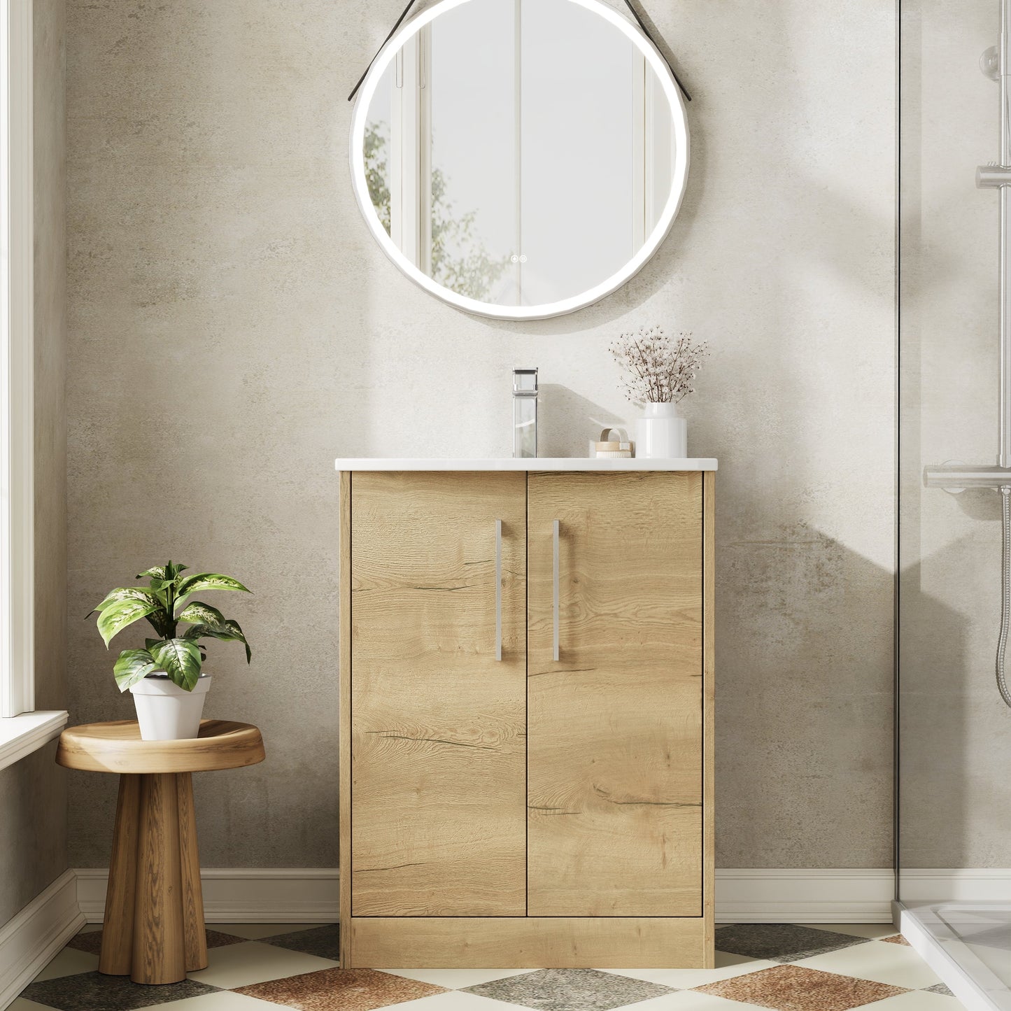 Hudson Reed Juno 600mm Floor Standing Vanity Unit with Basin