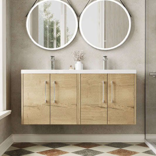 Hudson Reed Juno 1200mm Wall Hung 4-Door Vanity Unit with Double Basin
