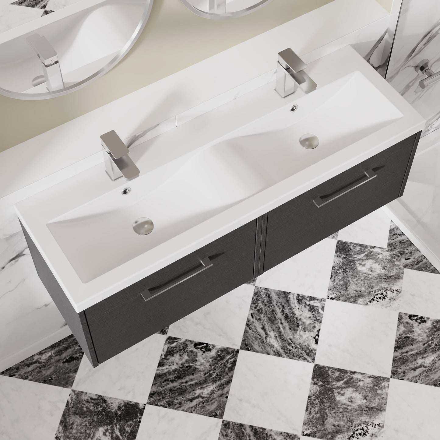 Hudson Reed Juno 1200mm Wall Hung 2-Drawer Vanity Unit with Double Basin