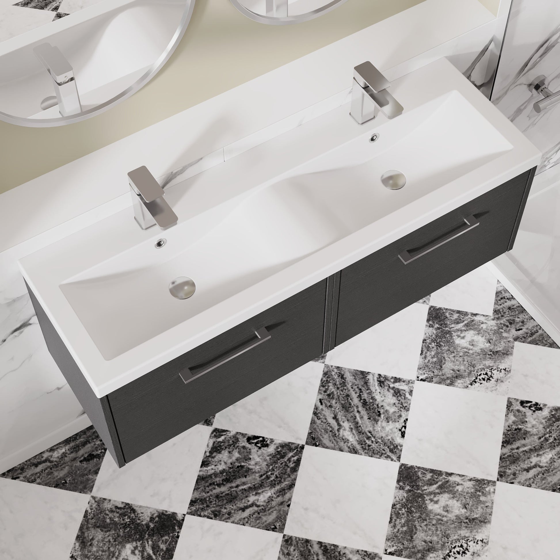 Hudson Reed Juno 1200mm Wall Hung 2-Drawer Vanity Unit with Double Basin
