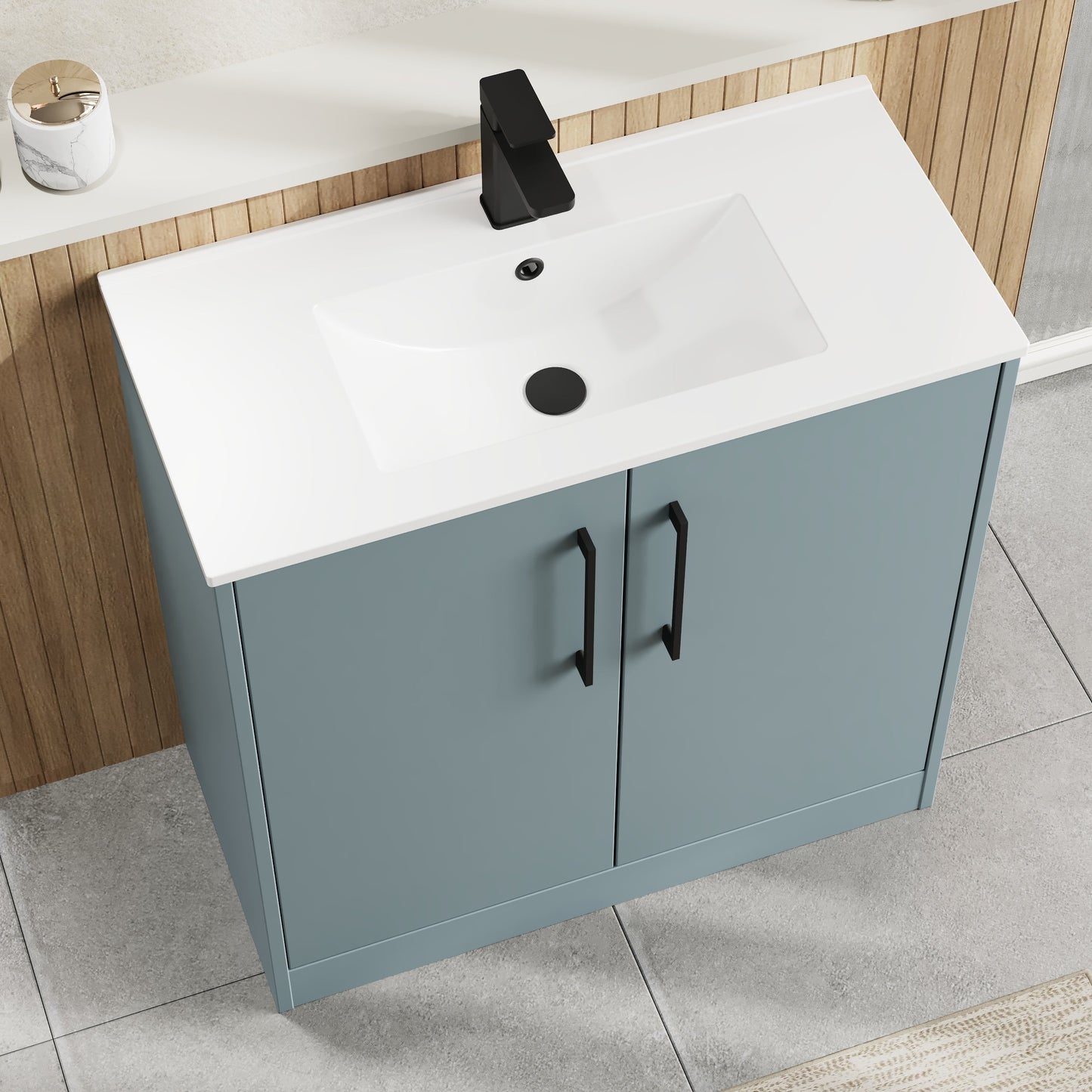 Hudson Reed Juno 800mm Floor Standing 2-Door Vanity Unit With 1 Tap Hole Basin