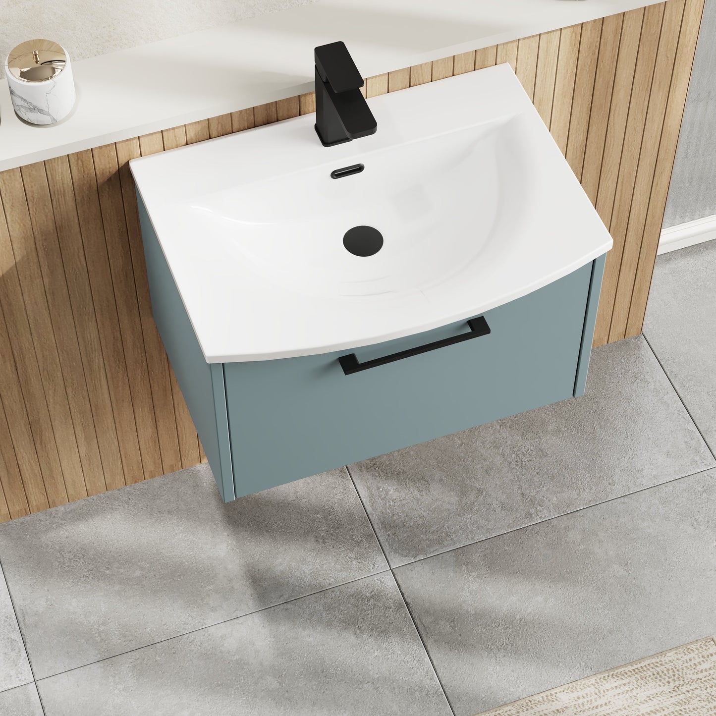 Hudson Reed Juno 600mm Wall Hung Single Drawer Vanity Unit & Basin